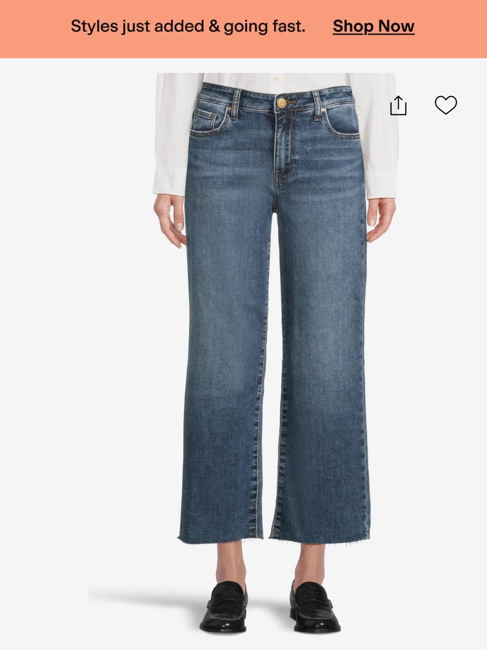Kut from the Kloth Charlotte High Rise Coulotte Wide Leg Crop Jeans size 2
